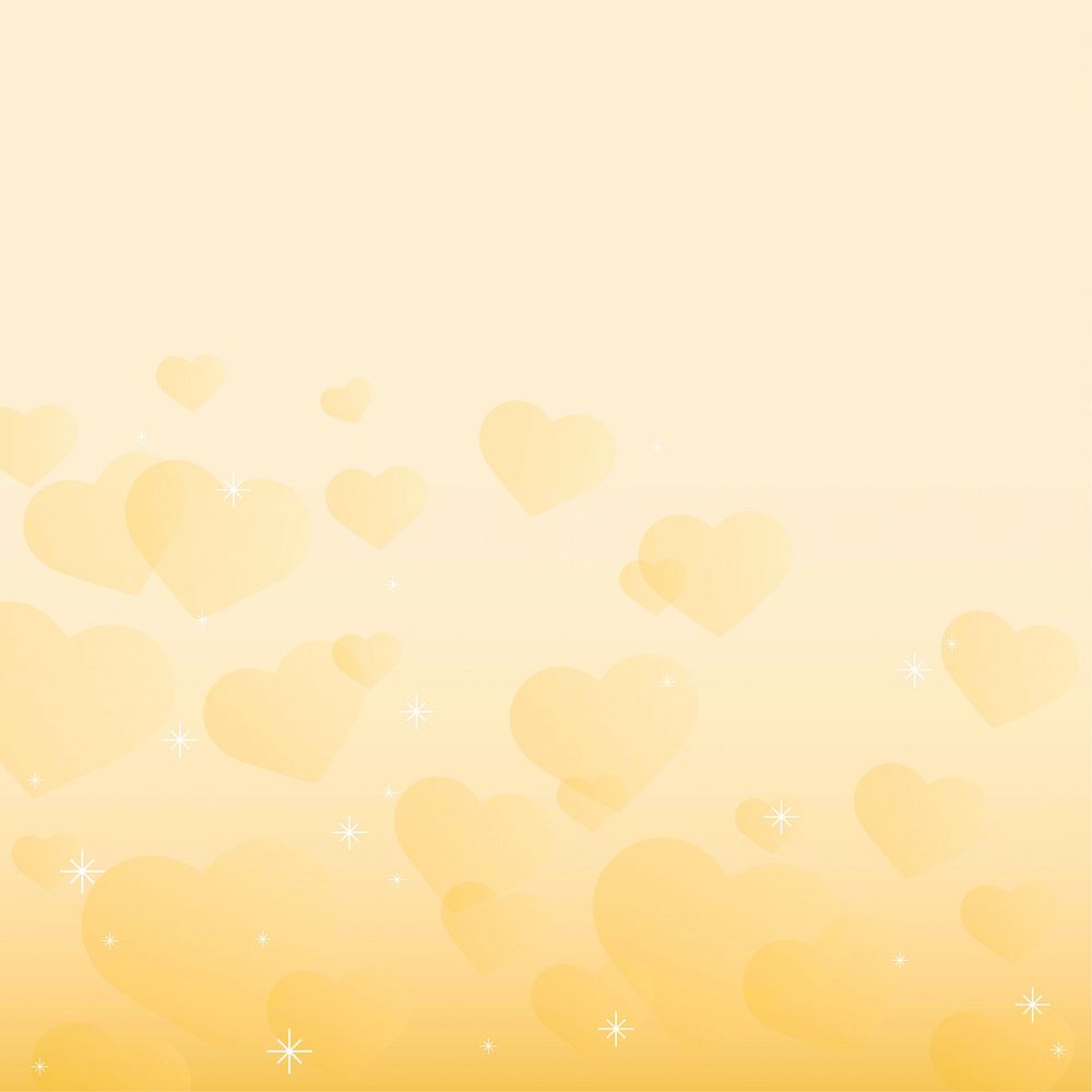 Cute heart yellow background copy space