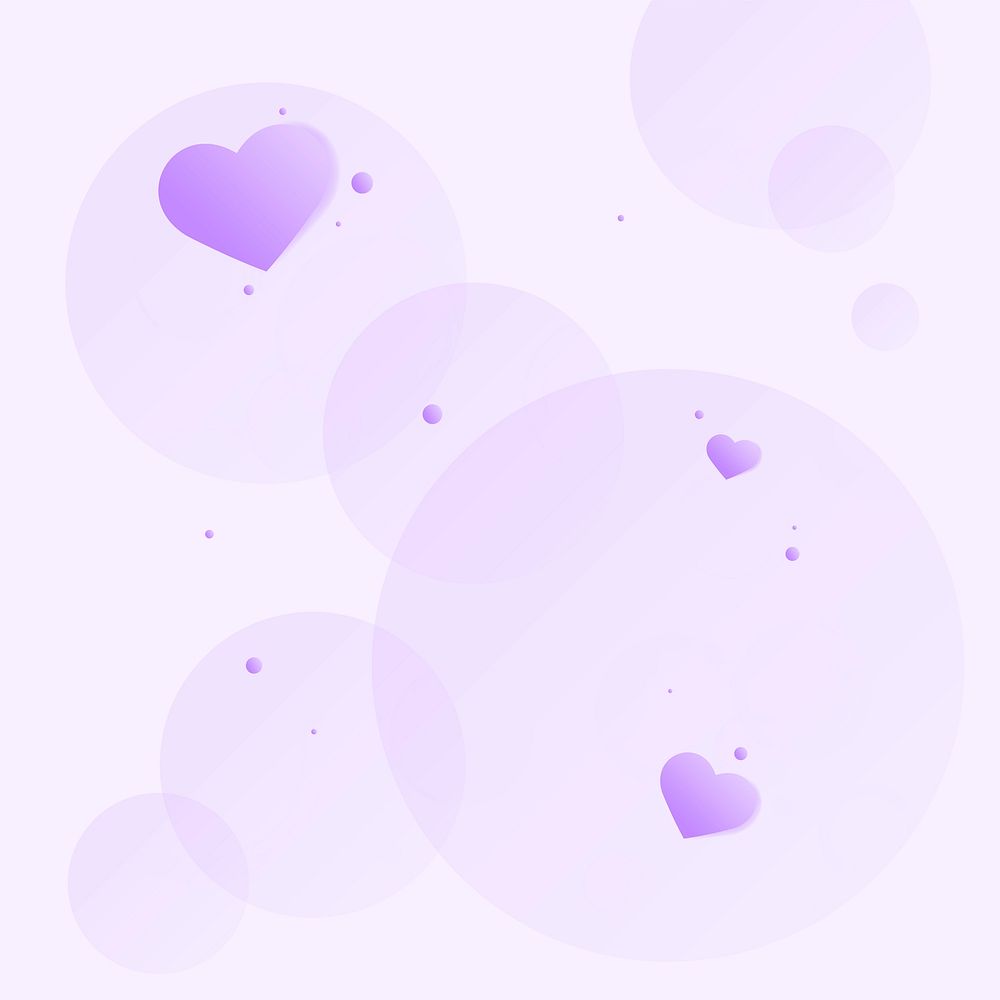 Abstract lilac heart background copy space