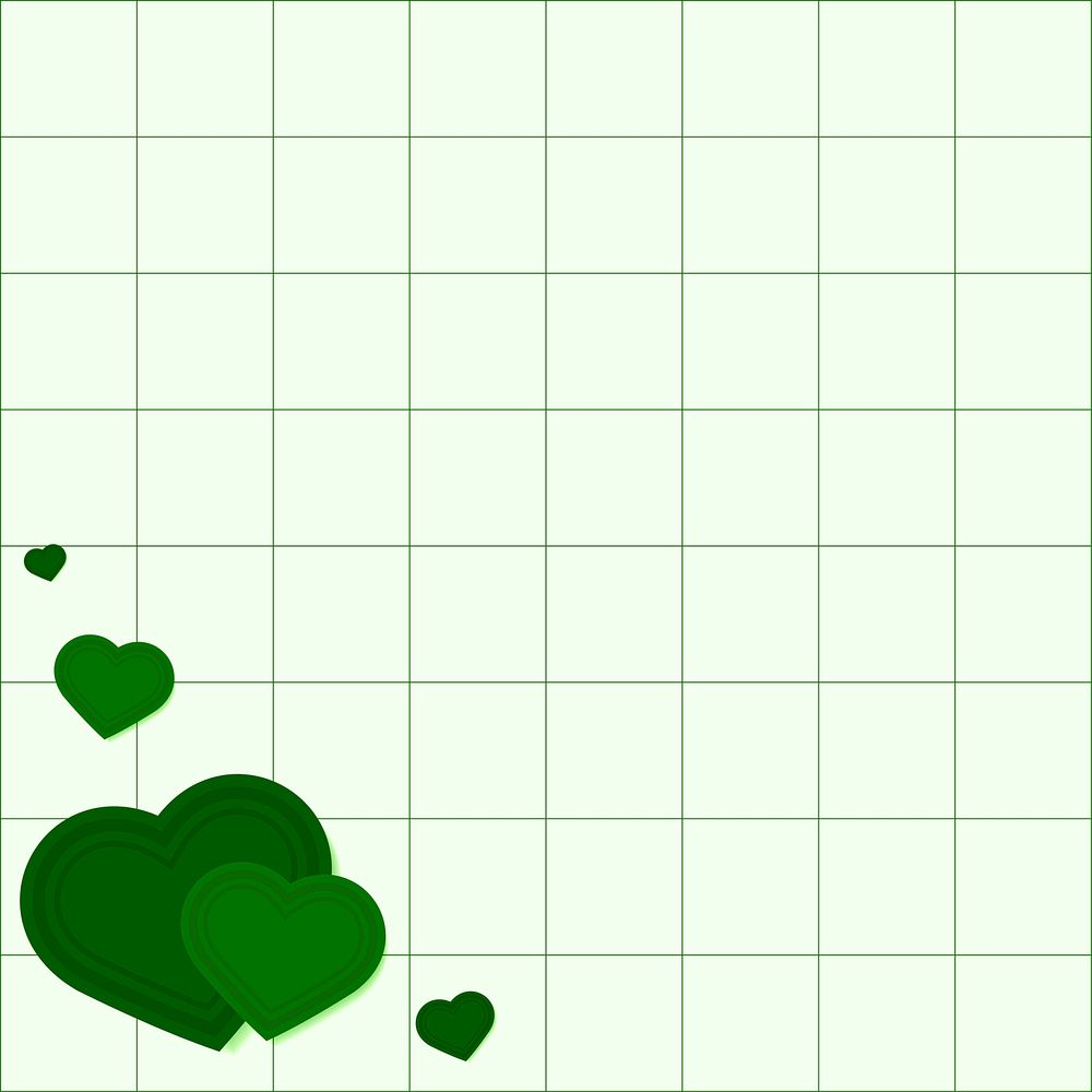 Cute dark green heart side border design space