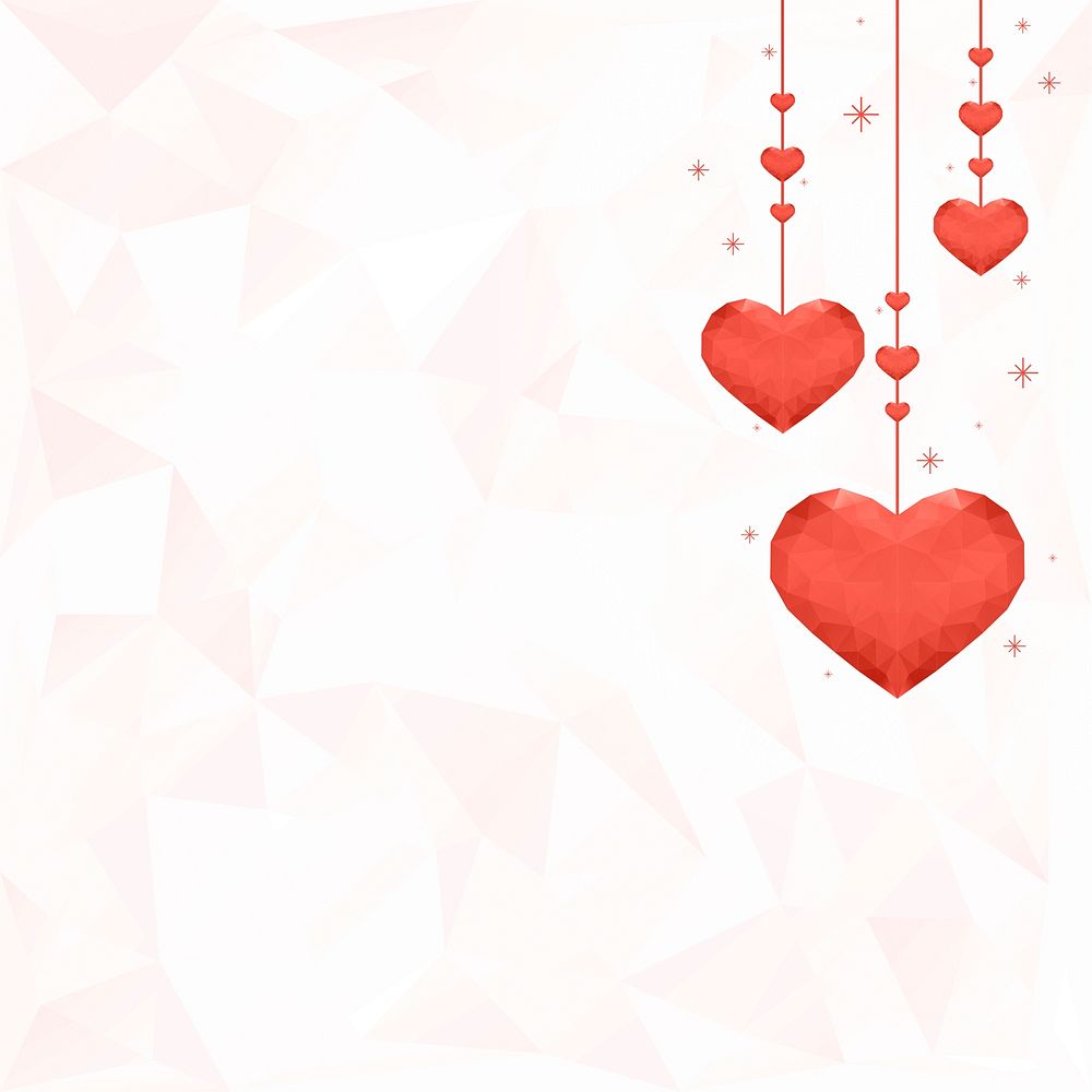 Background with red danging hearts