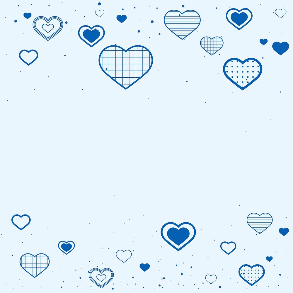 Abstract blue heart frame design space