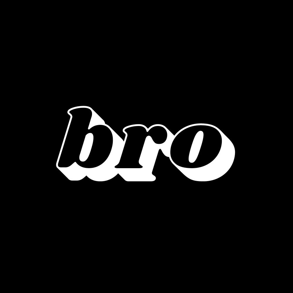 Retro bro lettering bold shadow font typography