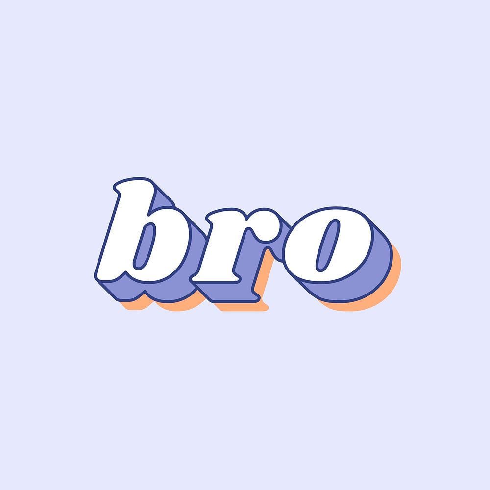 Bold font bro lettering retro typography