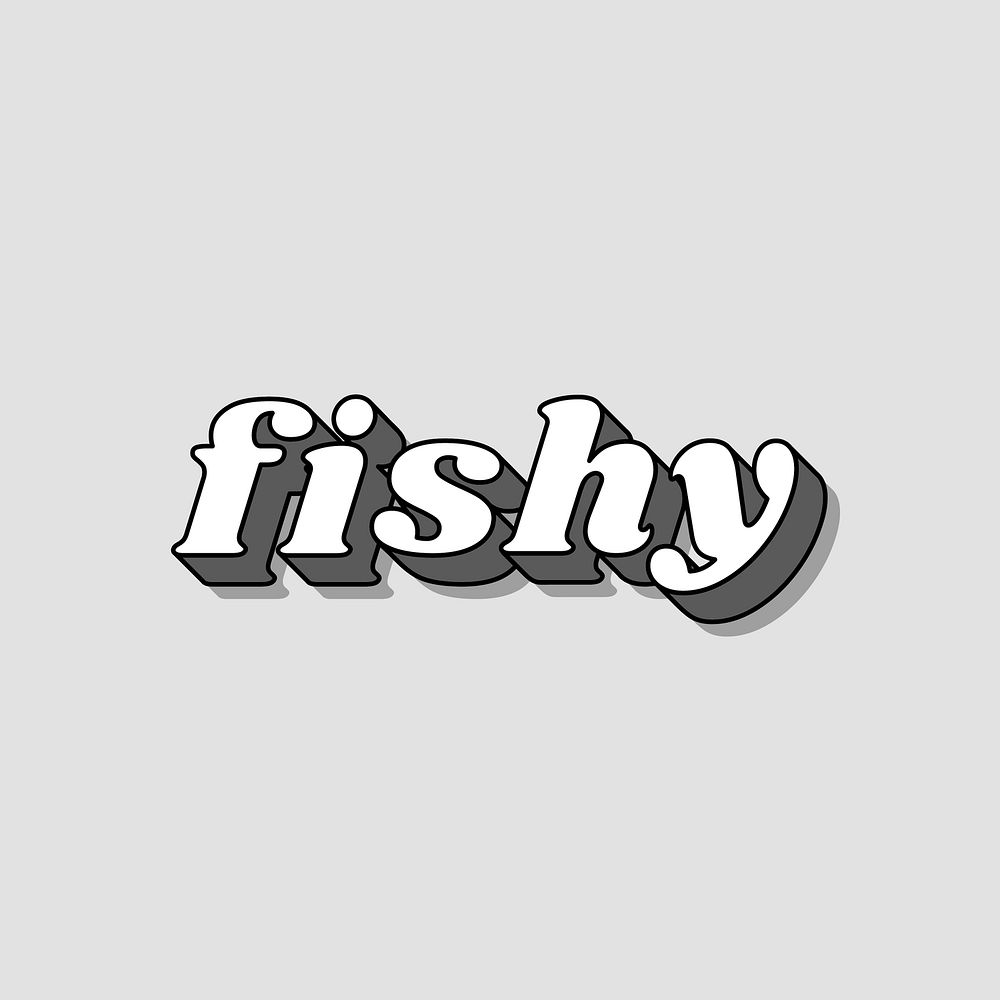 Fishy lettering shadow effect bold font typography