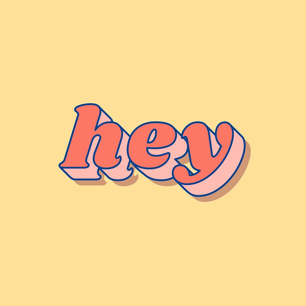 Hey text shadow effect bold font typography