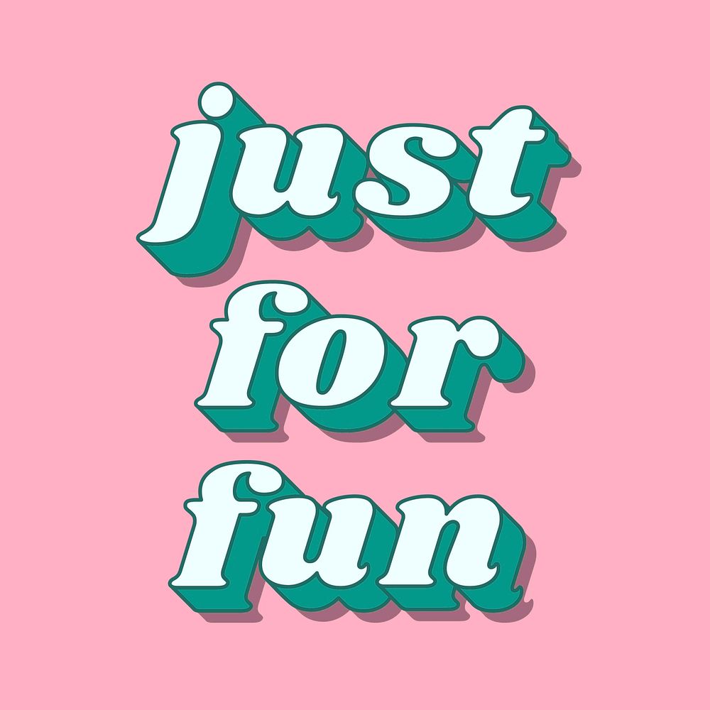Just for fun text retro pastel shadow font