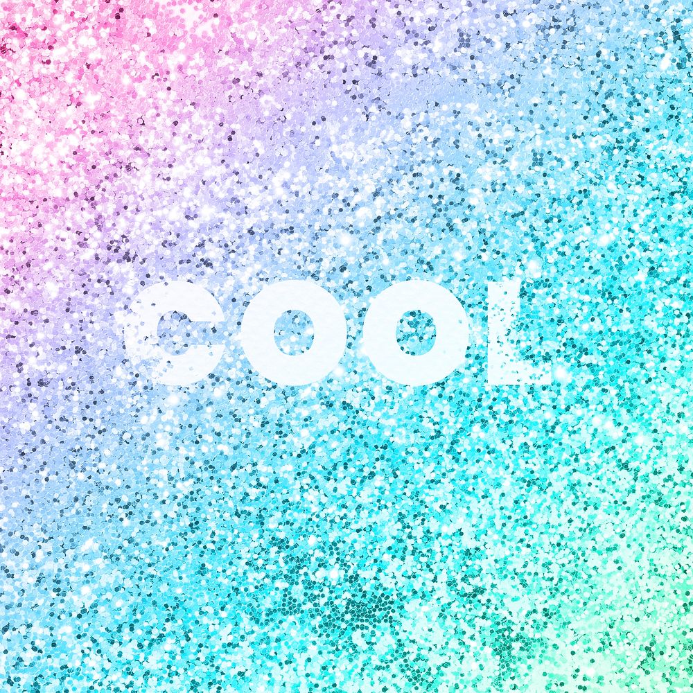 Cool typography on a rainbow glitter background