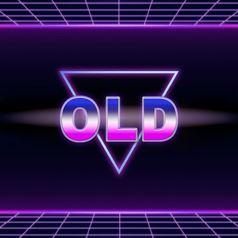 Old retro style word on futuristic background