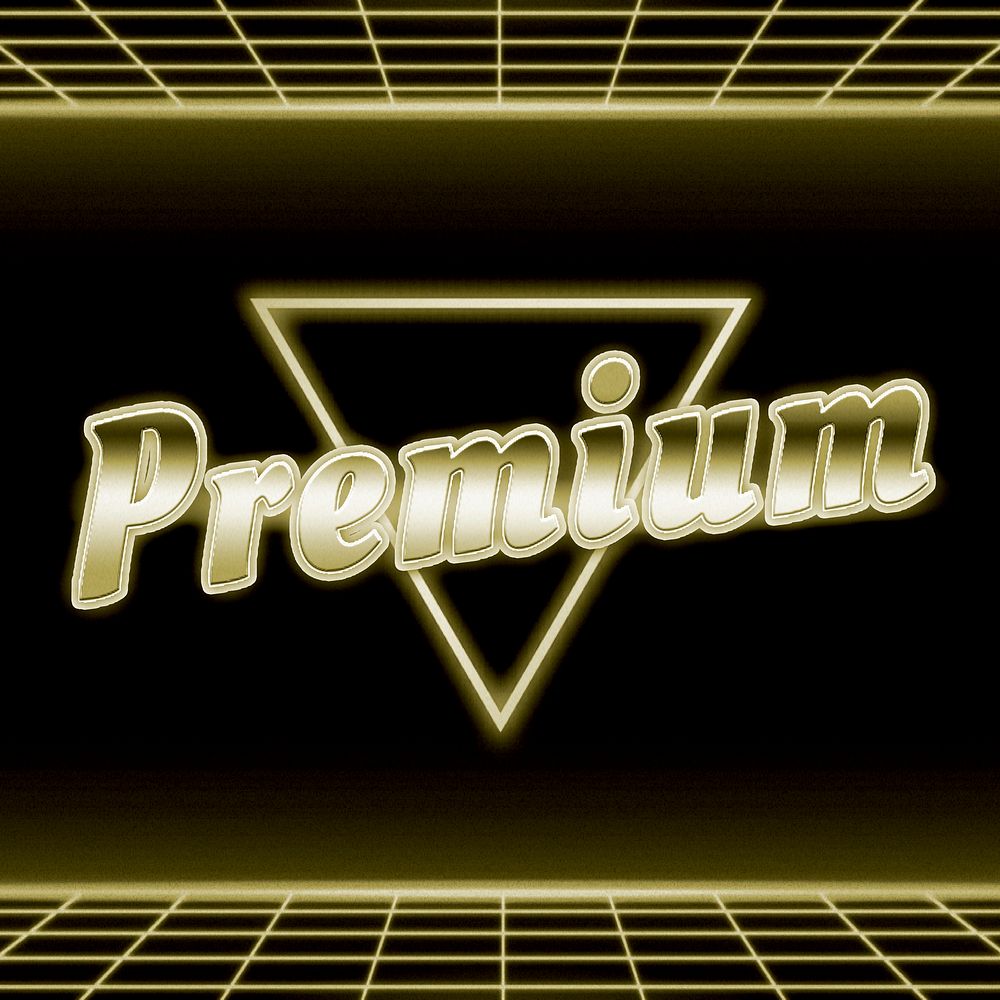 80s premium gold text neon typography