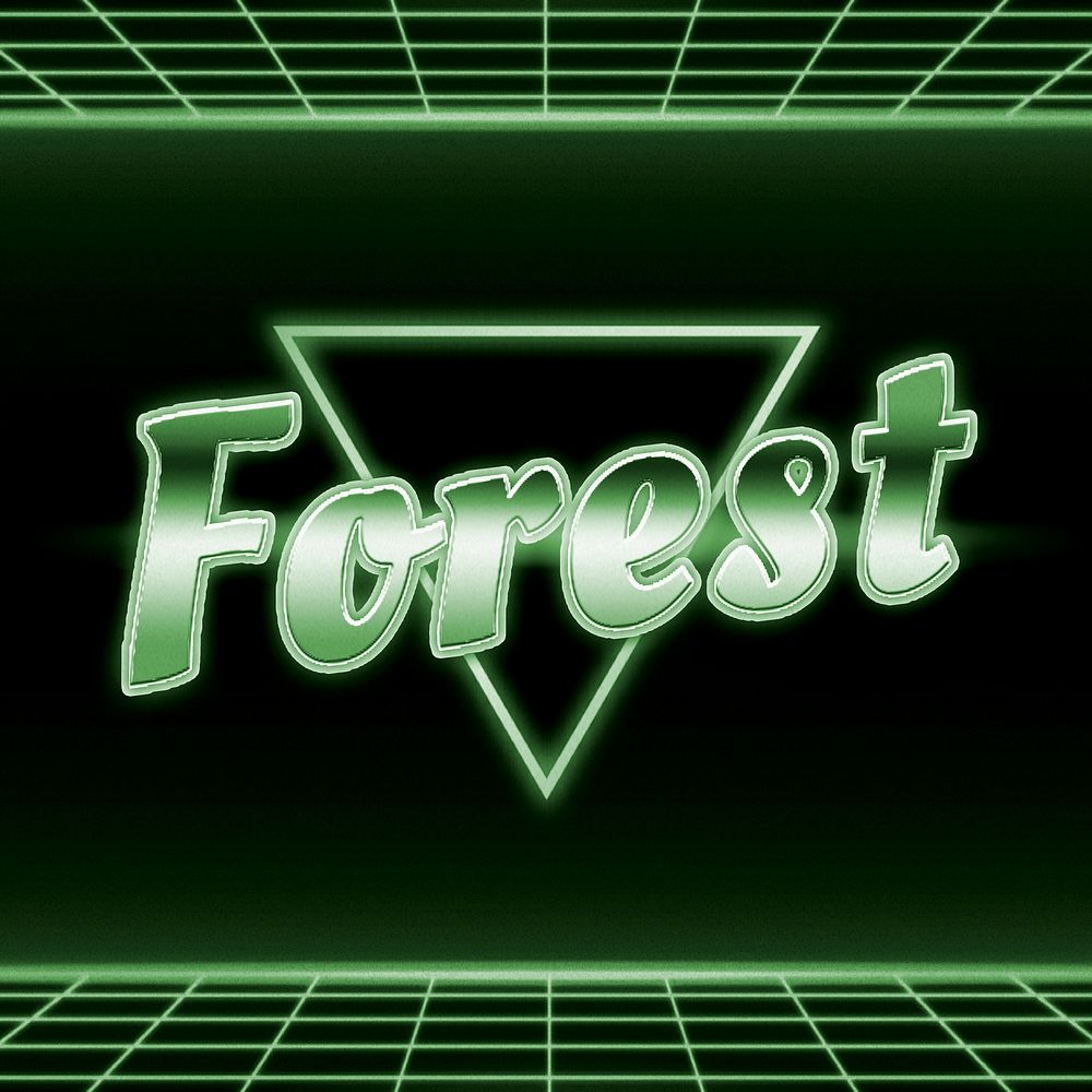 Green forest neon grid typography