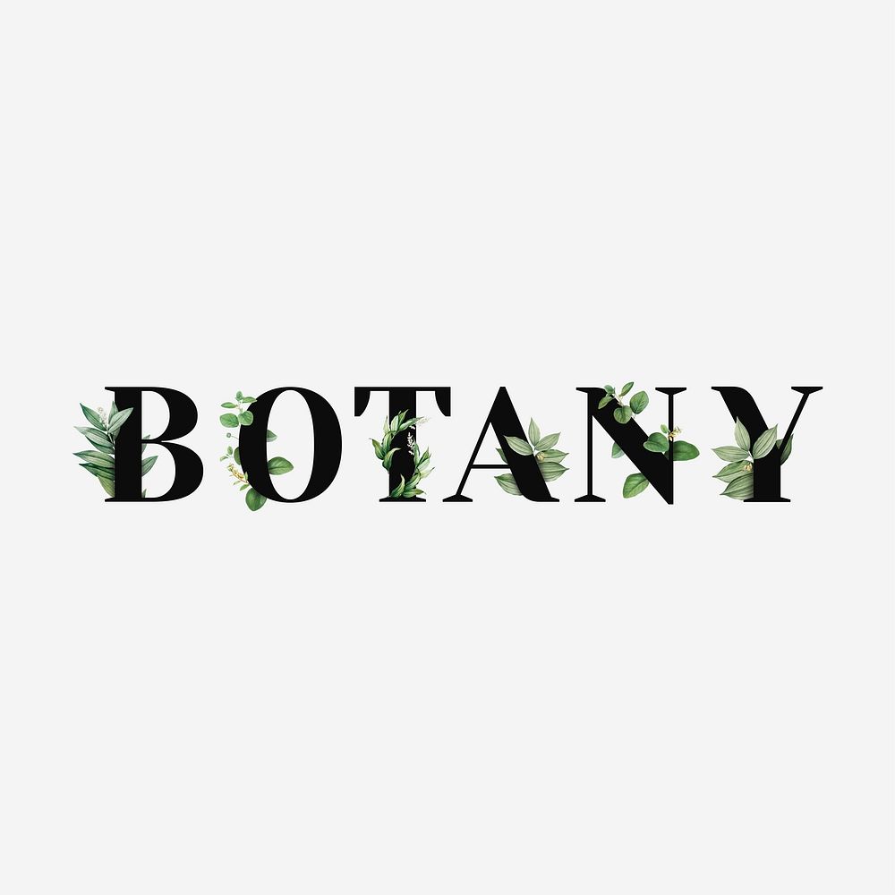 Botanical BOTANY psd text black typography