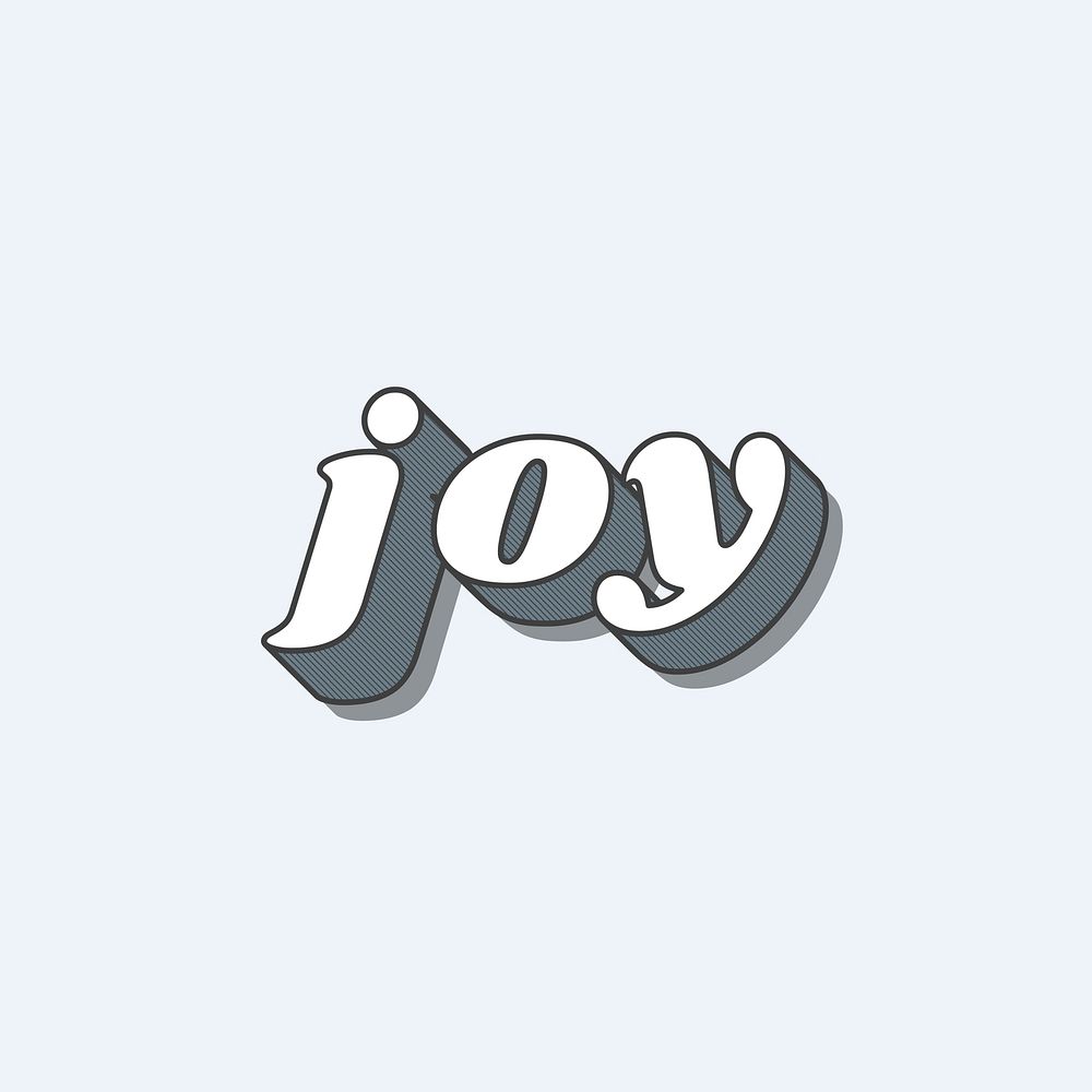 Joy word retro typography vector