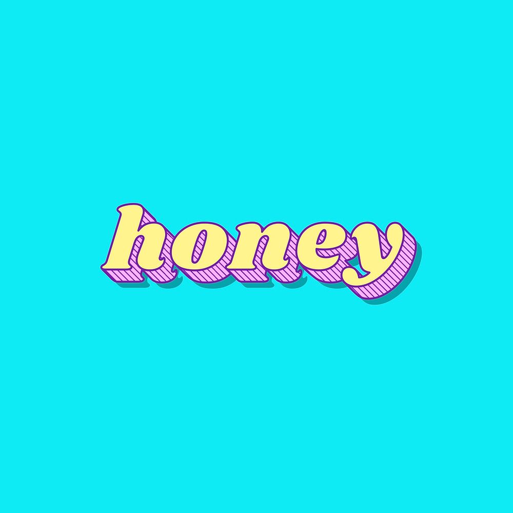Honey word retro bold lettering typography font vector