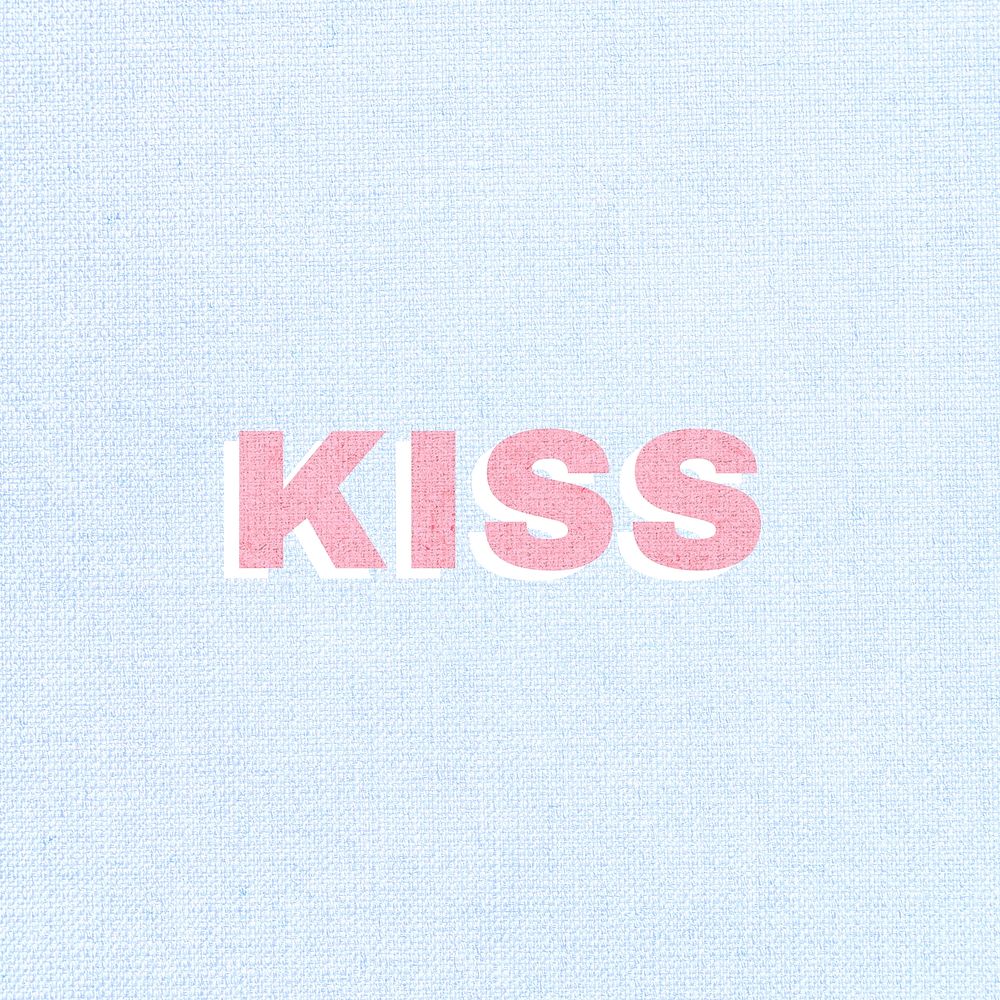 Kiss drop shadow font typography 