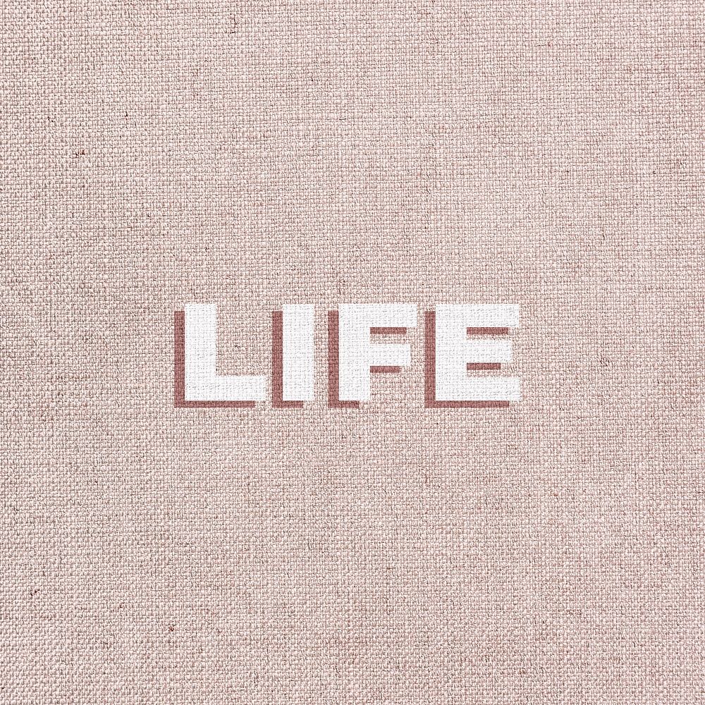 Life shadow word art typography
