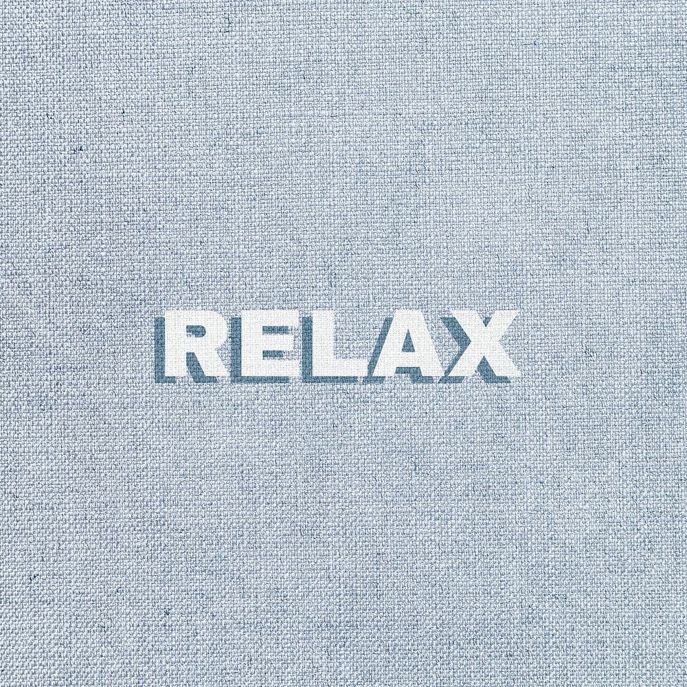 Relax lettering bold font shadow typography