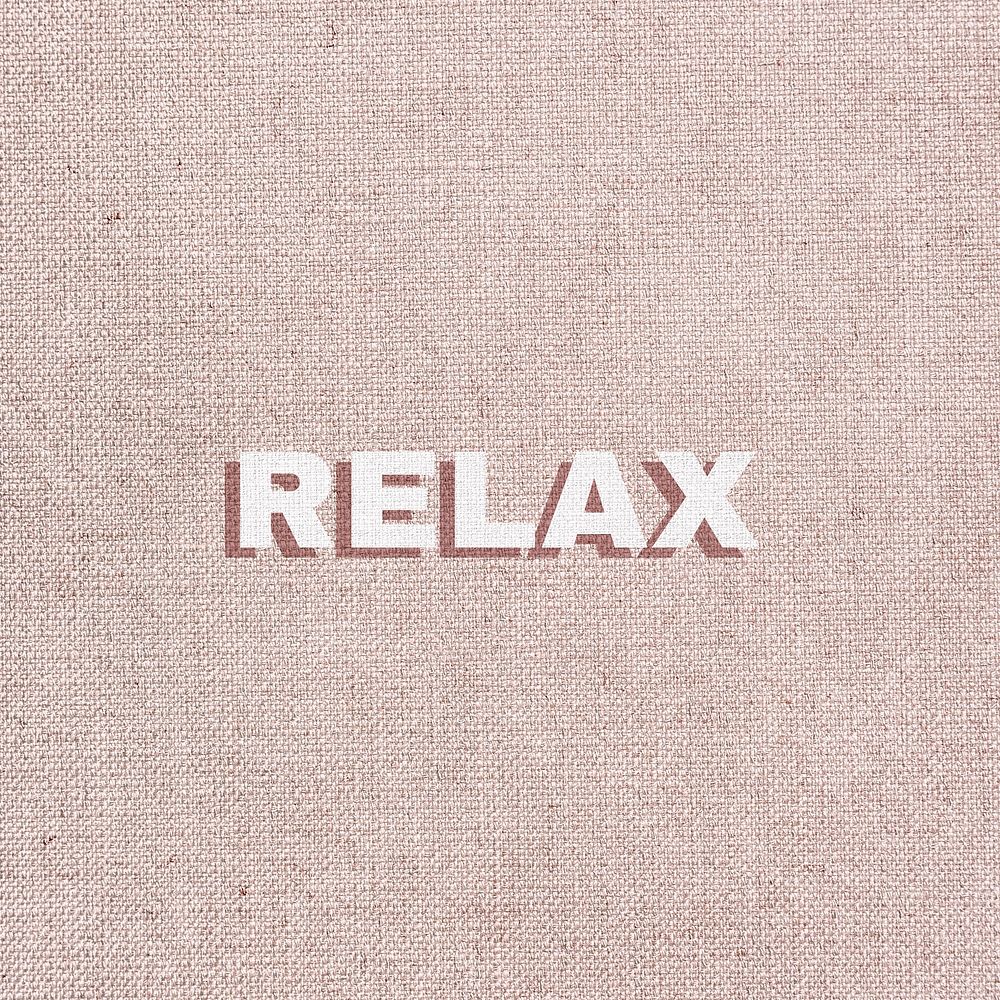 Relax shadow word art typography
