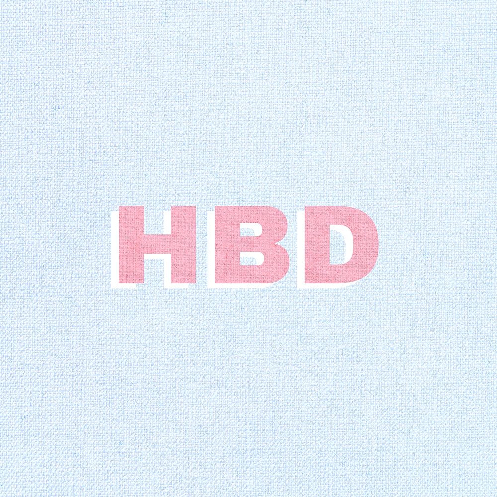 Pink HBD bold typography text
