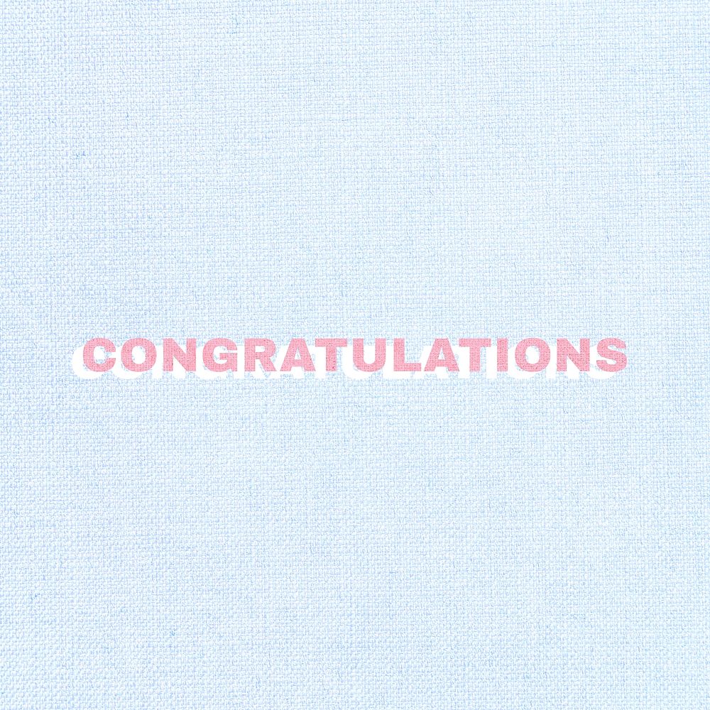 Pink congratulations bold typography text