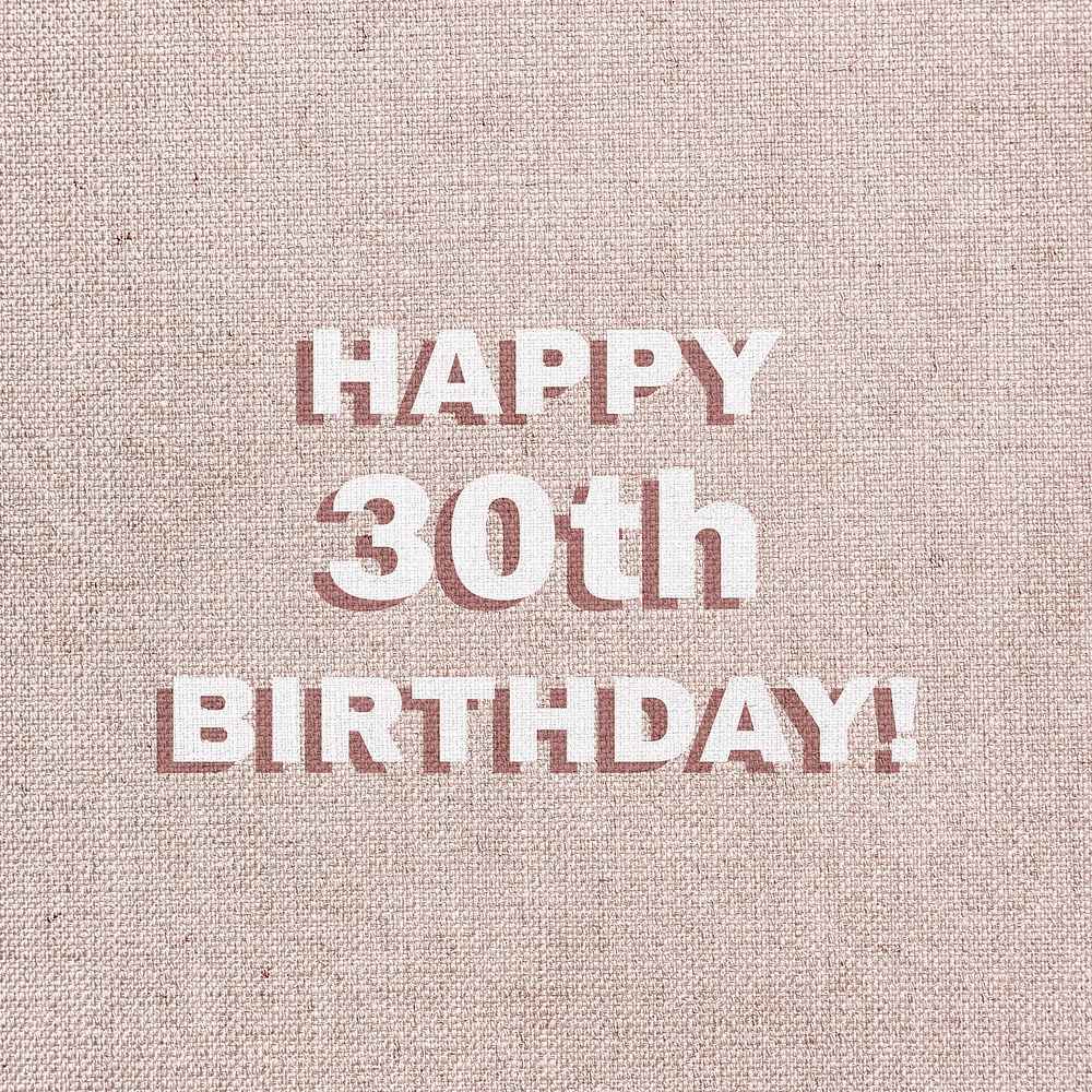 Text happy 30th birthday typography