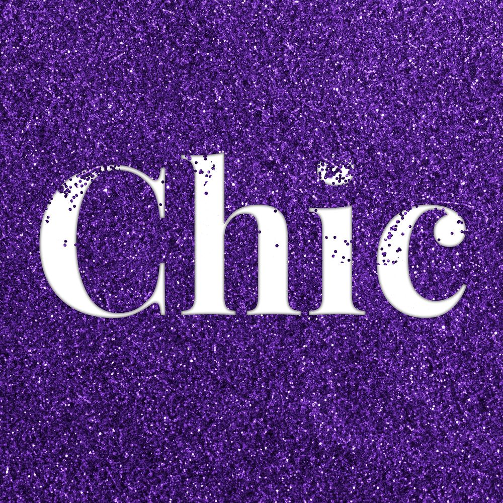 Chic glittery slang typography word
