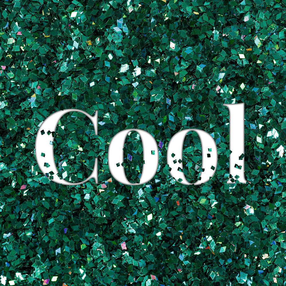 Cool text glittery typography word
