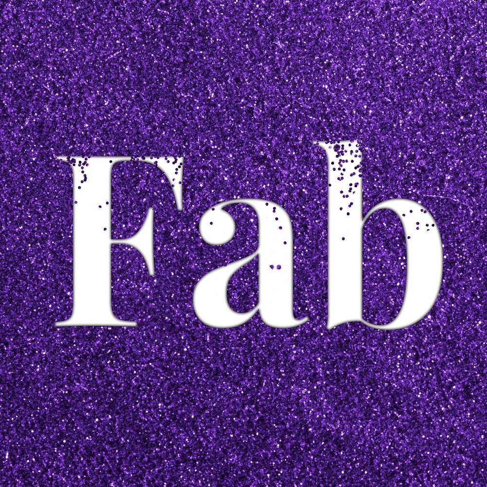 Glittery fab purple typography word