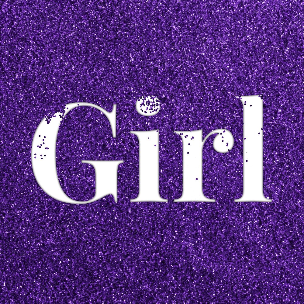 Glittery girl  text typography word