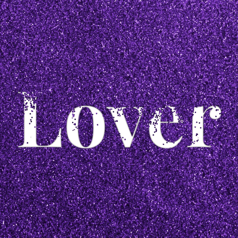 Lover glittery typography word