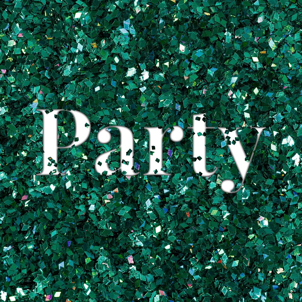 Party glittery typography text word