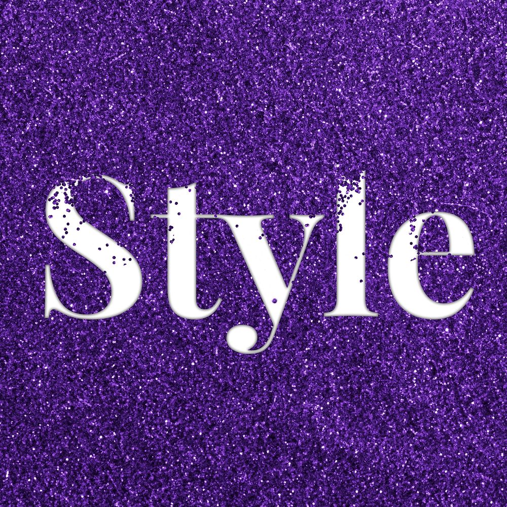 Style glittery text typography word