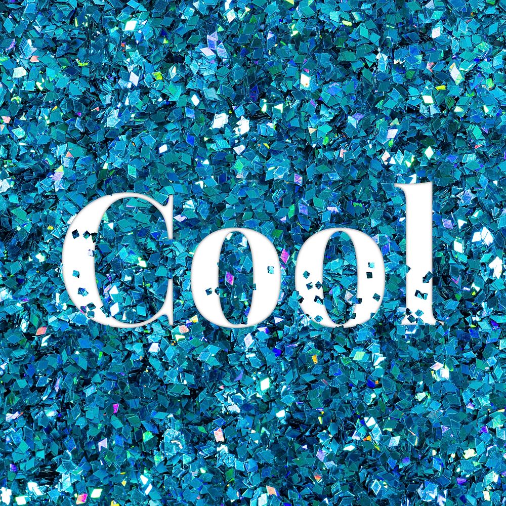 Cool glittery word typography text