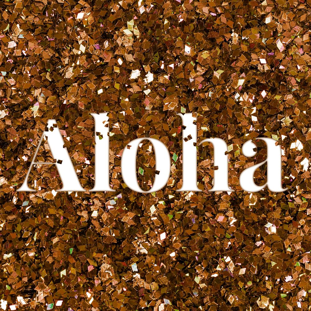Greeting aloha glittery typography word