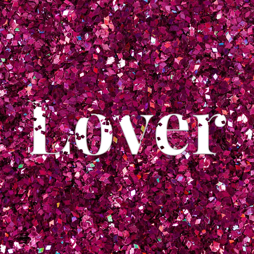 Lover glittery typography text word