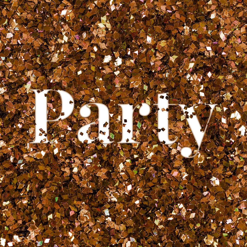Party glittery message typography word