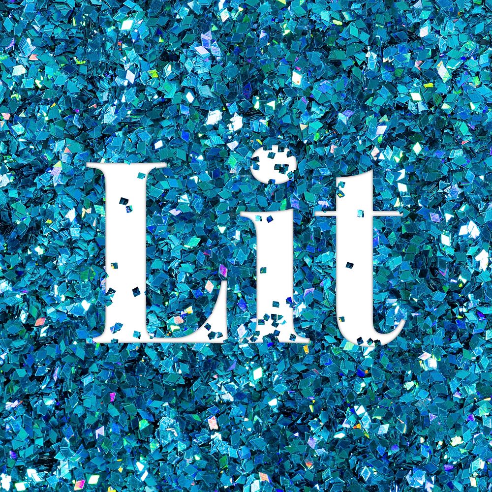 Glittery lit text typography word