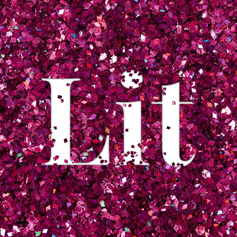 Glittery lit message typography word