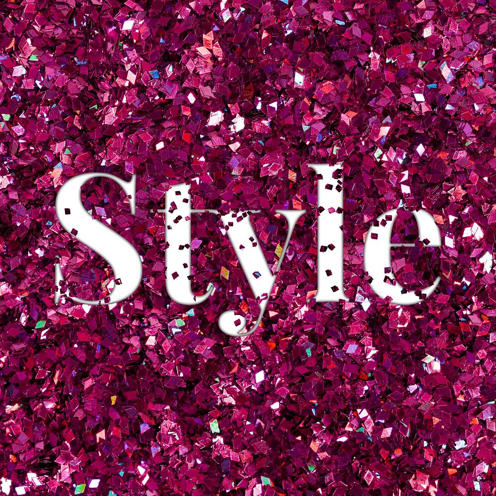 Style glittery typography word