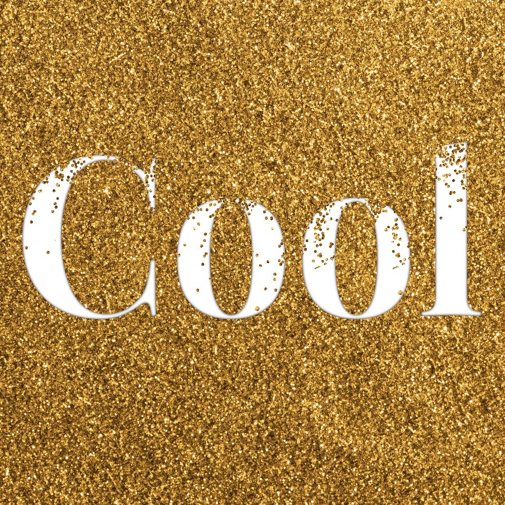 Glittery cool text typography word