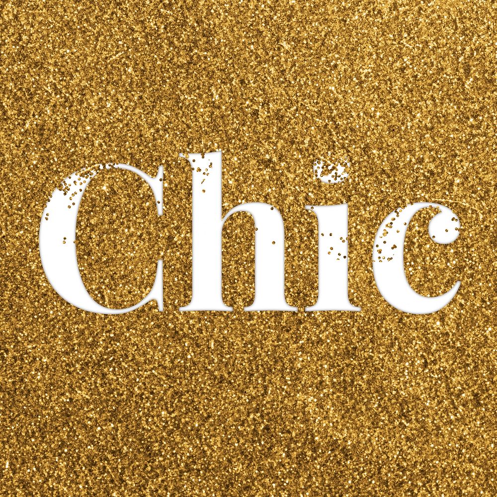 Glittery chic slang message typography