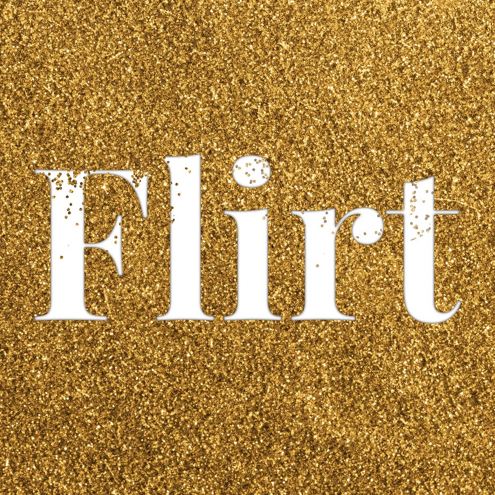 Glittery flirt text typography word