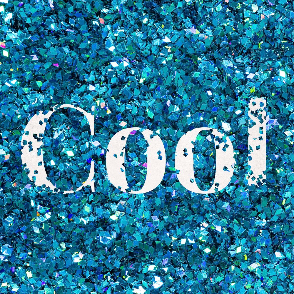 Psd cool glitter word text typography