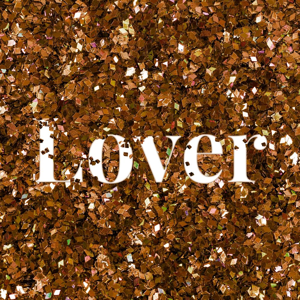 Glittery lover text typography word