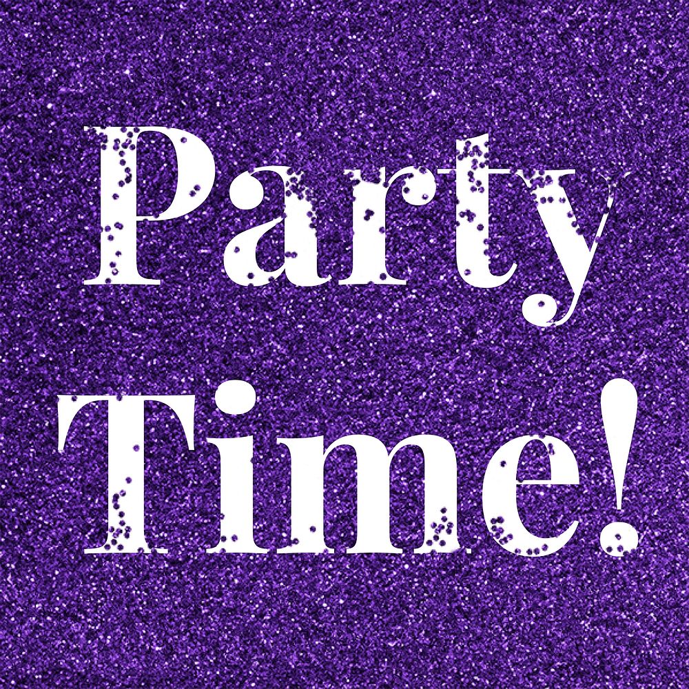 Party time vector glitter word text typography