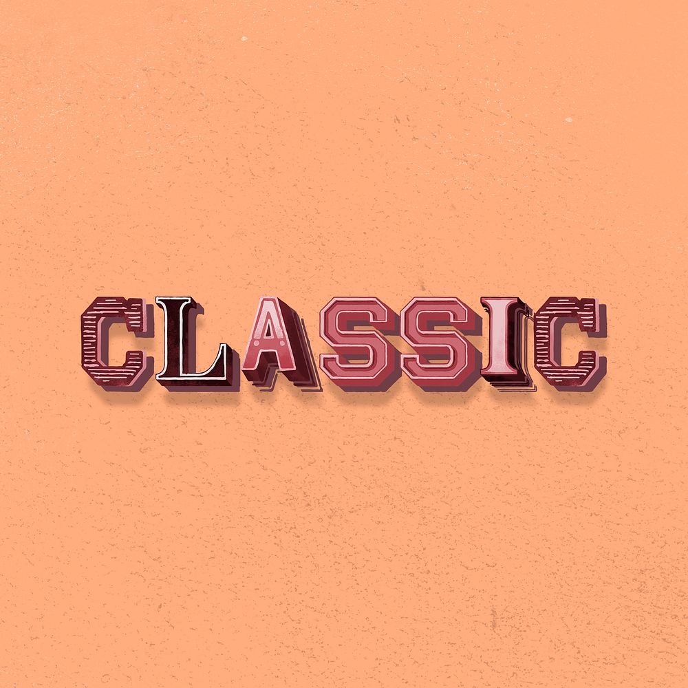 Decorative word illustration classic vintage Free Photo rawpixel