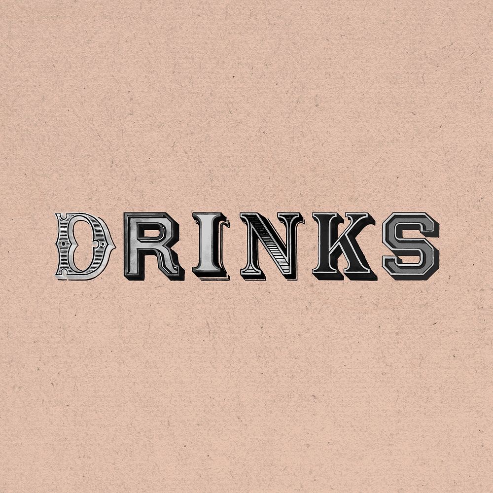 Drinks word western vintage typography