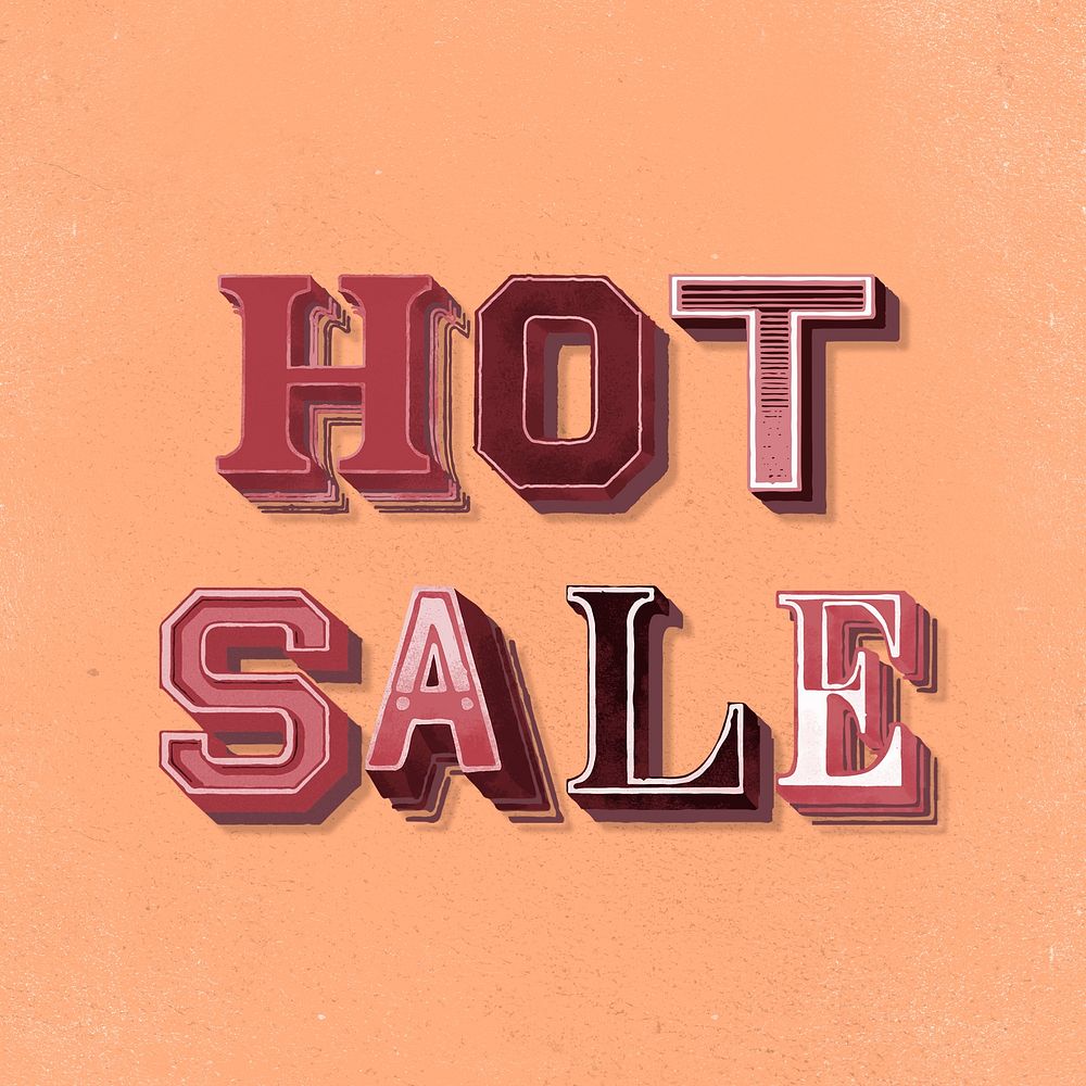 Hot sale vintage 3d typography