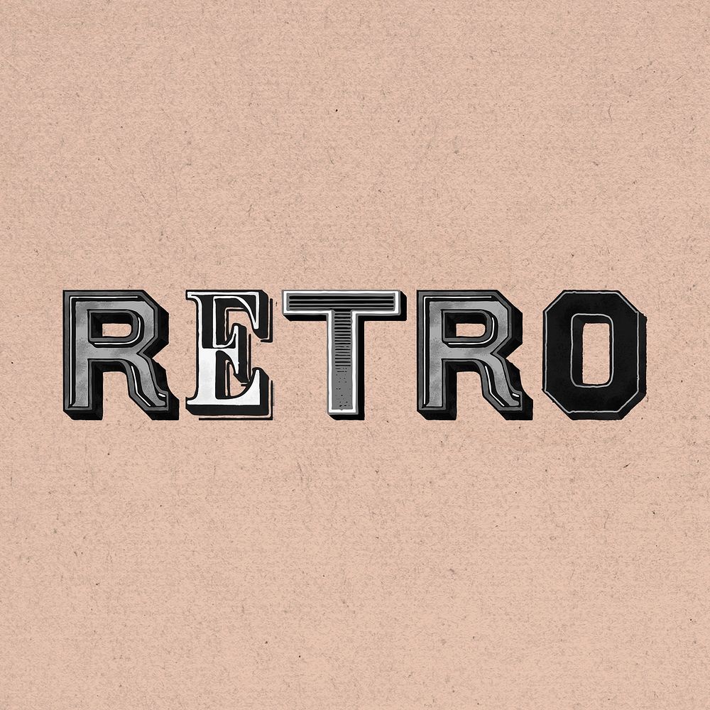Retro shadowed word vintage typography