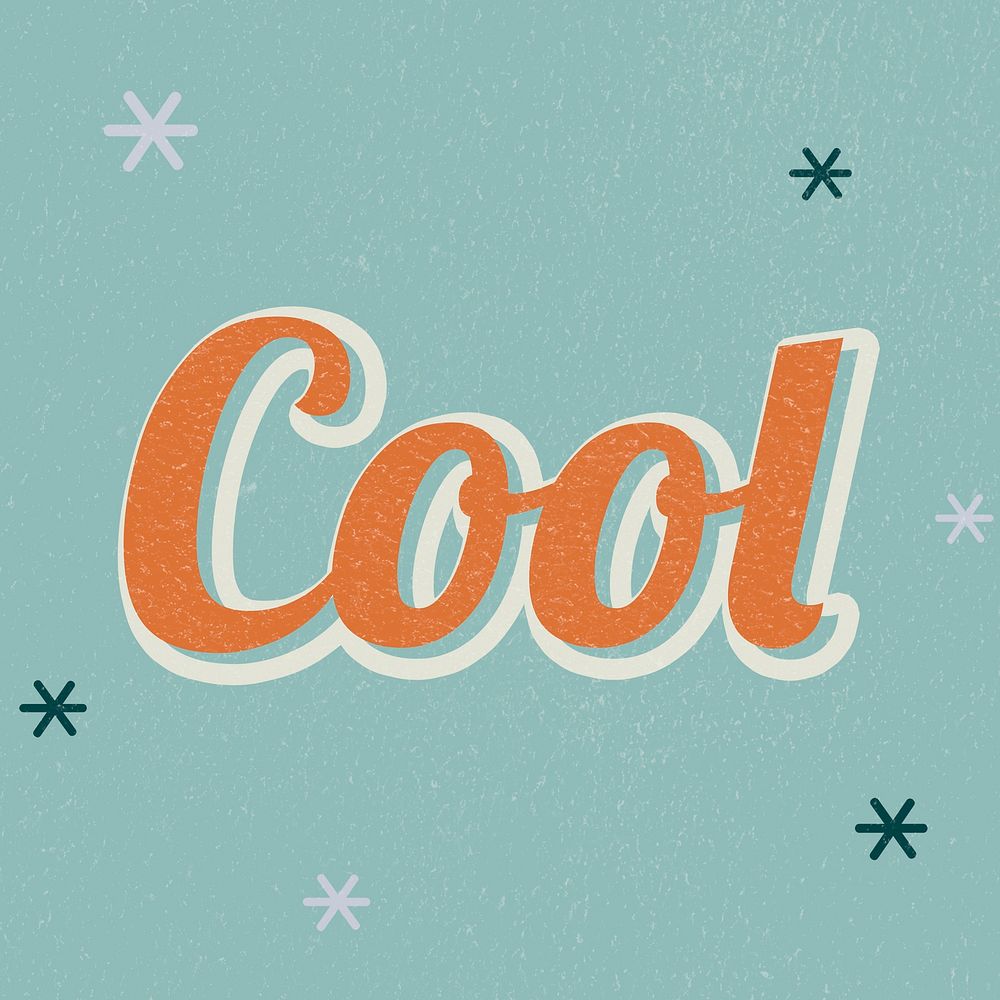 Cool retro word typography on green background