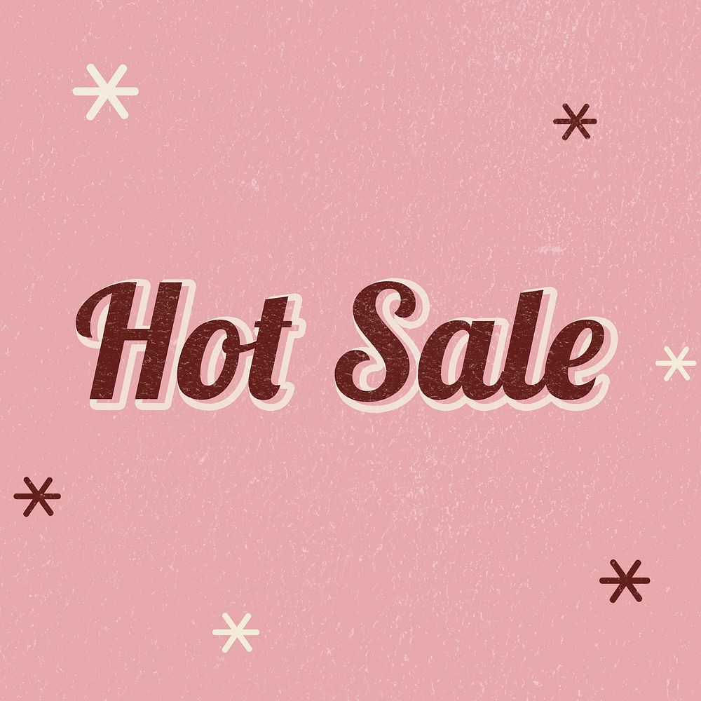 Hot Sale retro word typography on a pink background